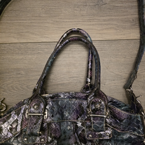 Vtg Y2K Kathy Van Zeeland Multicolor Hobo Bag with Heart Accent - Picture 8 of 12